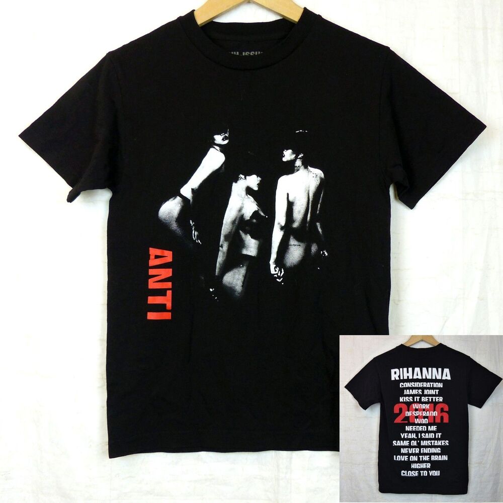 Rihanna Anti Rih-Issue Album 2016 Graphic T Shirt Men S Black Cotton NWT Limited